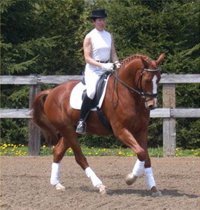 Ute riding <i>Primo Sony</i>, owned by Pat Scherrer